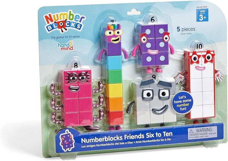 hand2mind Numberblocks Friends Six to Ten Figures – Official Licensed Character Action Figure Set, Numbers and Counting Figurines, Pretend Play Toys, for Kids Ages 3, 4, 5, 6, 7 - Image 1